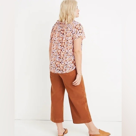 🏷️ 4/$25 Madewell Smocked Mockneck Off-Shoulder Top in Floral Breeze Size Small - Picture 4 of 11